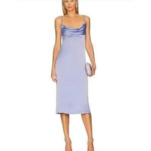 WeWoreWhat Women's Cowl Midi Dress Slate Blue Slip Size 6 NWT